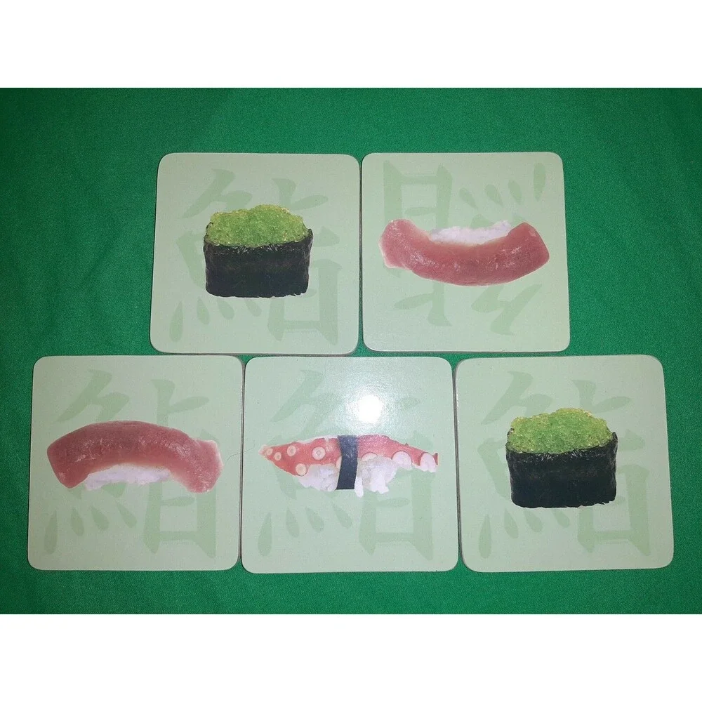 Set of 5 Sushi Sashimi Drink Coasters Fish Seafood coaster
